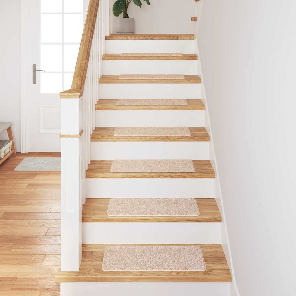 Anti-slip Stair Mats 15 pcs Cream 60 x 25 cm PP