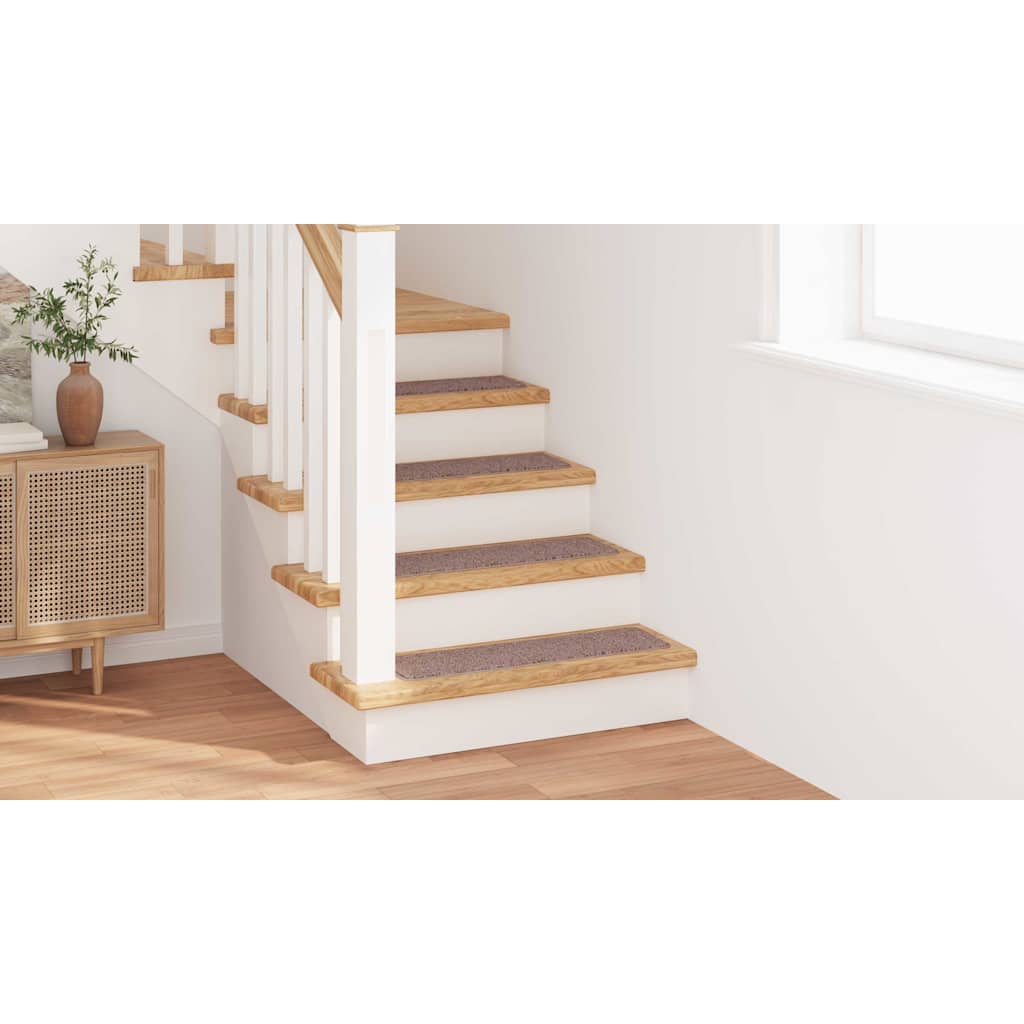 Anti-slip Stair Mats 15 pcs Light brown 75 x 20 cm PP