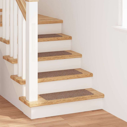 Anti-slip Stair Mats 15 pcs Brown 60 x 25 cm PP