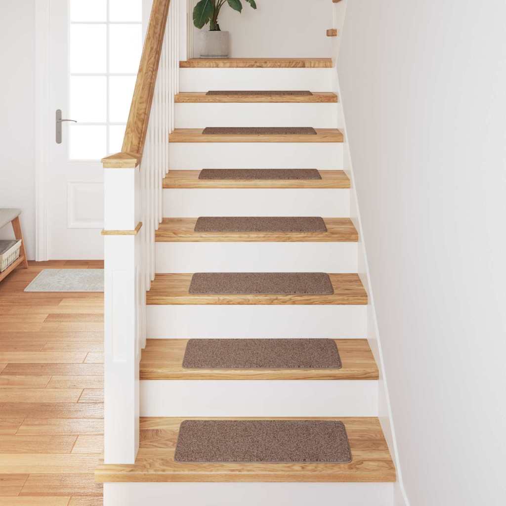 Anti-slip Stair Mats 15 pcs Brown 60 x 25 cm PP