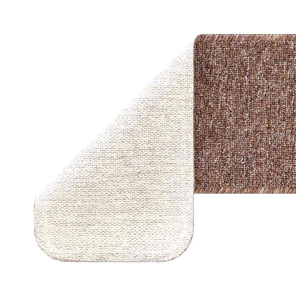 Anti-slip Stair Mats 15 pcs Brown 75 x 20 cm PP