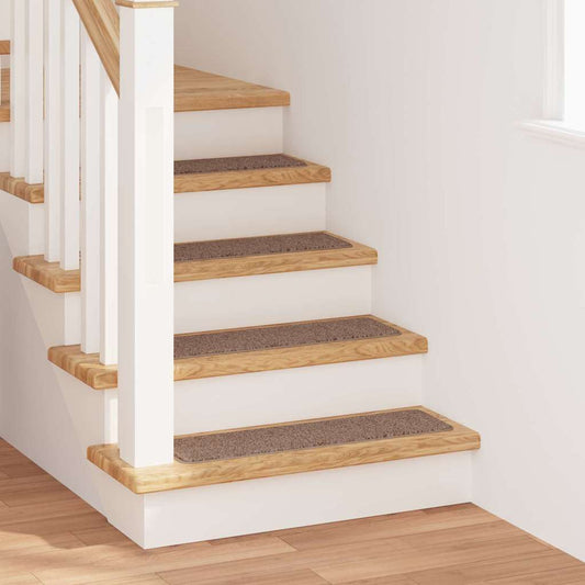 Anti-slip Stair Mats 15 pcs Brown 75 x 20 cm PP
