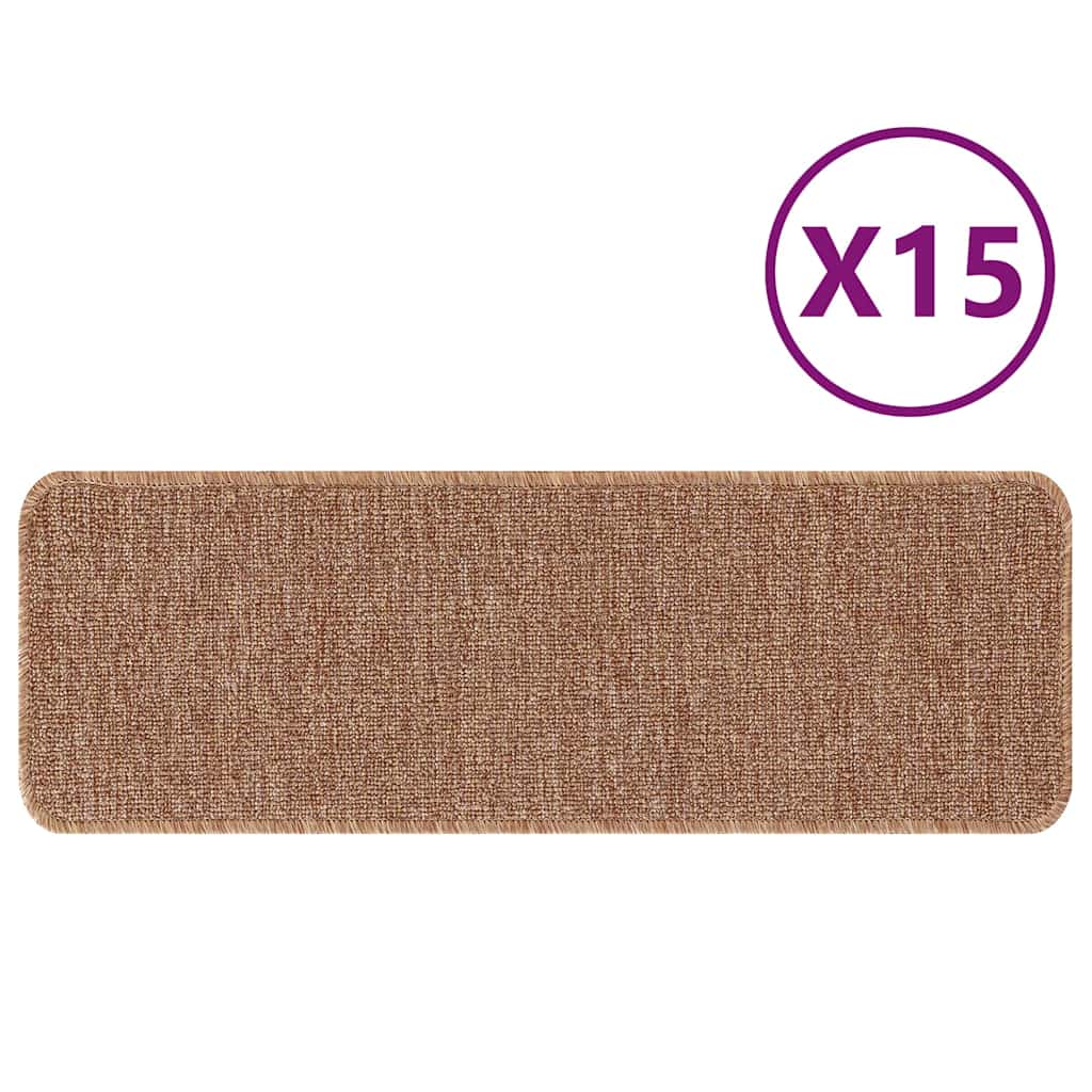Anti-slip Stair Mats 15 pcs Yellow 60 x 25 cm PP