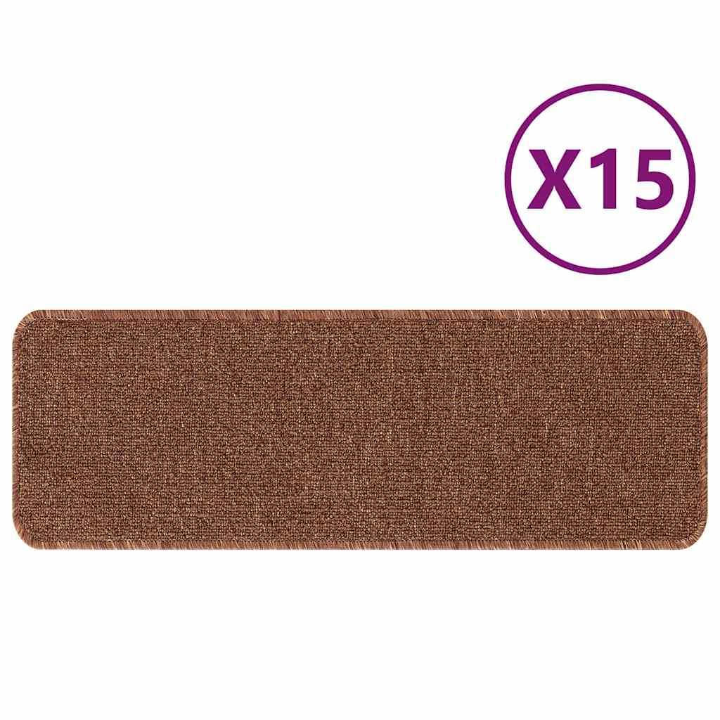 Anti-slip Stair Mats 15 pcs Yellow 60 x 25 cm PP