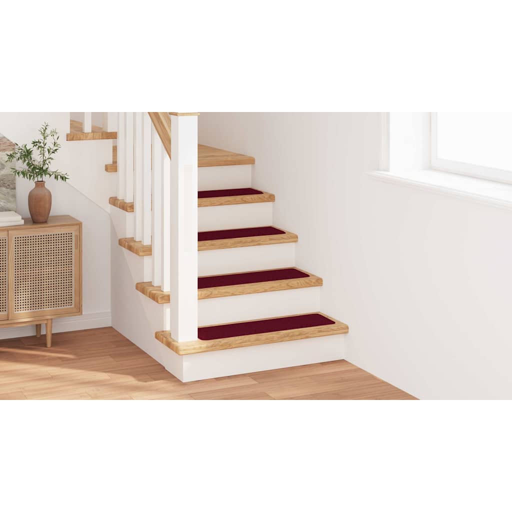 Anti-slip Stair Mats 15 pcs Bordeaux 75 x 20 cm PP
