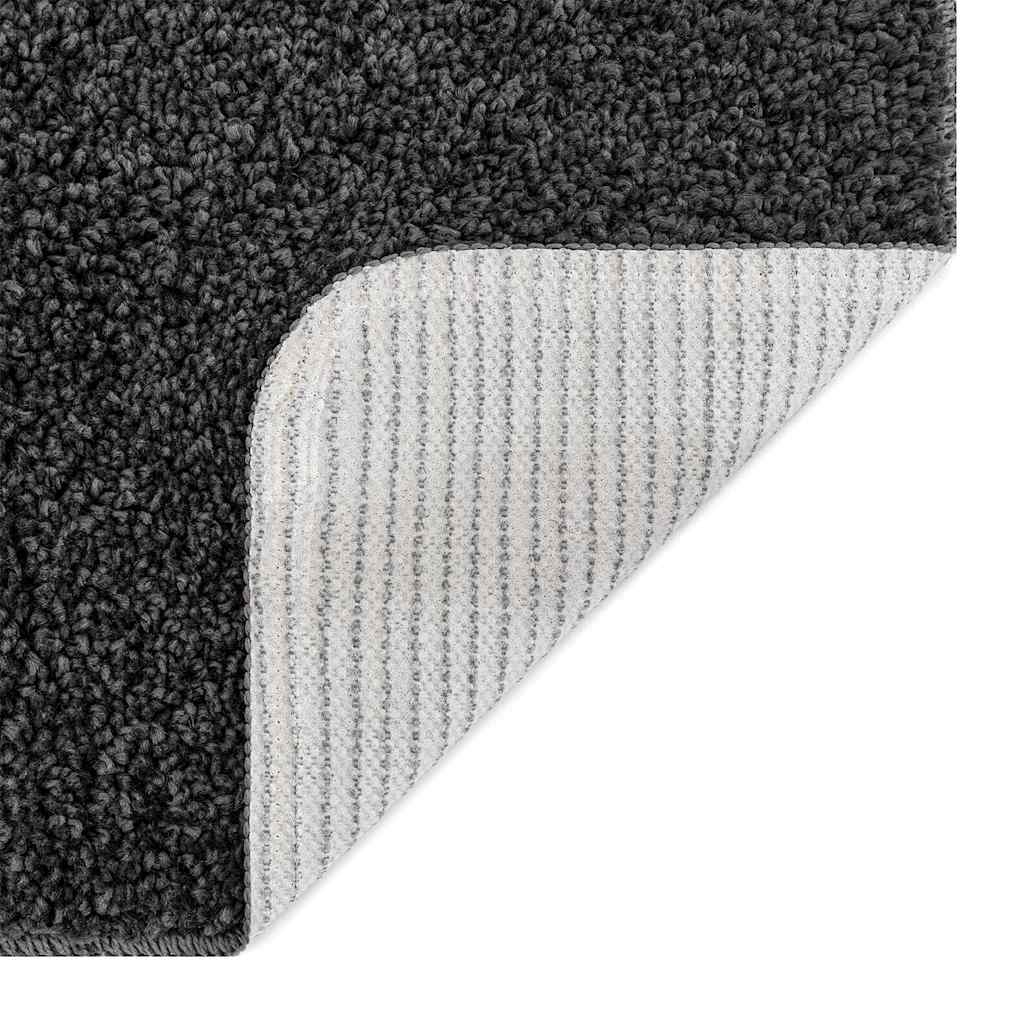 Anti-slip Bath Mat Set 3 pcs Dark grey 50 x 50 cm PP
