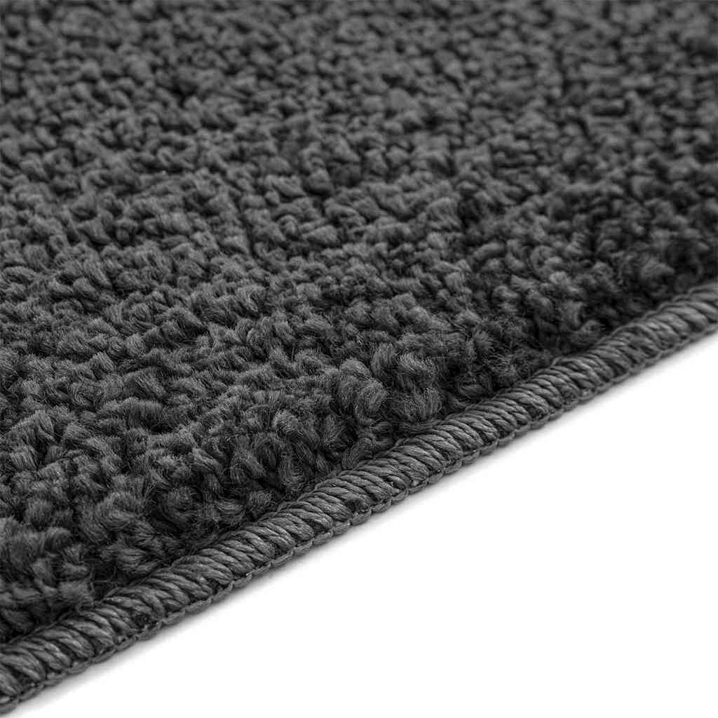 Anti-slip Bath Mat Set 3 pcs Dark grey 50 x 50 cm PP