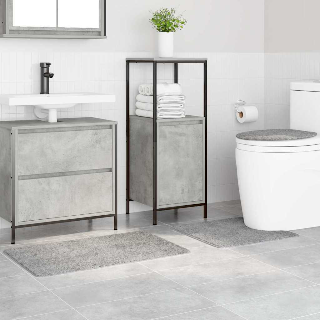 Anti-slip Bath Mat Set 3 pcs Grey 50 x 50 cm PP