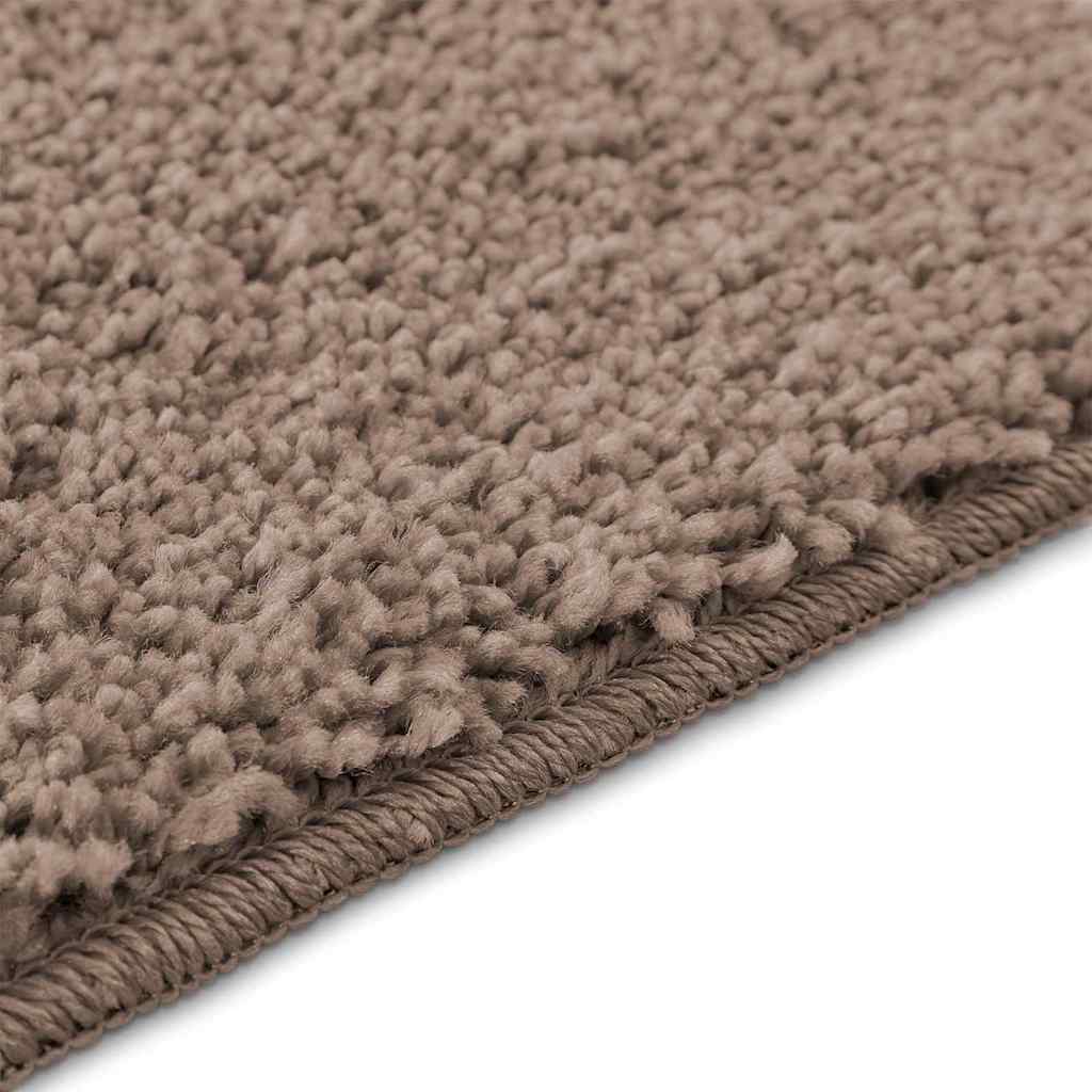 Anti-slip Bath Mat Set 3 pcs Brown 50 x 50 cm PP