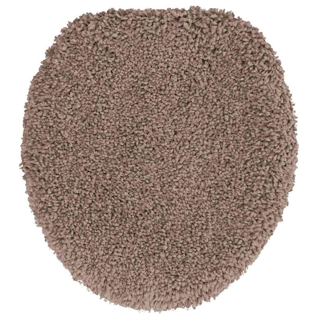 Anti-slip Bath Mat Set 3 pcs Brown 50 x 50 cm PP