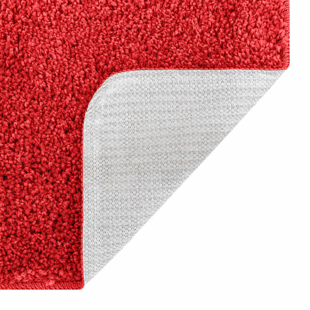 Anti-slip Bath Mat Set 3 pcs Red 50 x 50 cm PP