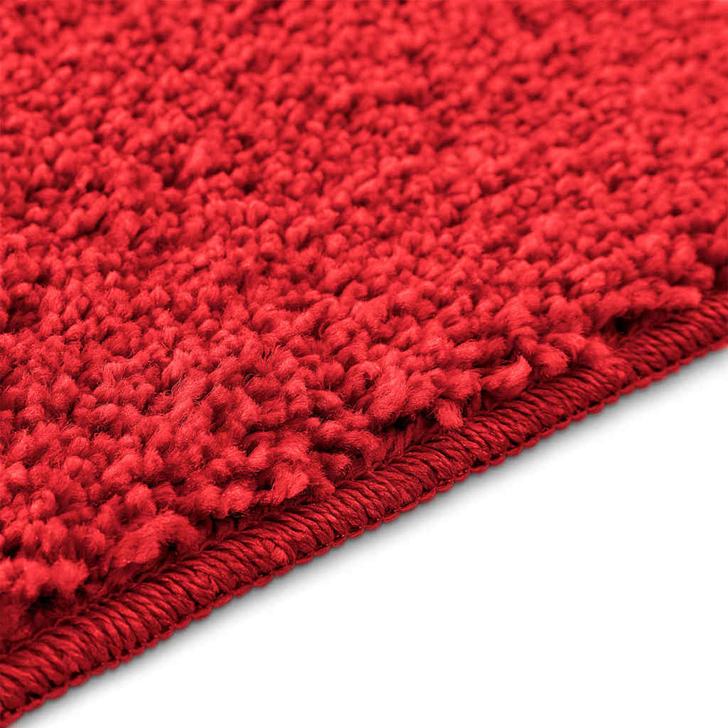 Anti-slip Bath Mat Set 3 pcs Red 50 x 50 cm PP