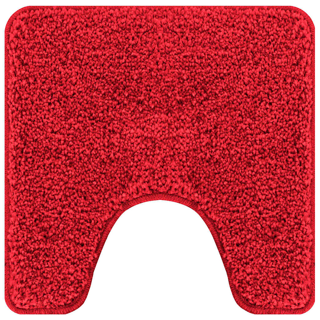 Anti-slip Bath Mat Set 3 pcs Red 50 x 50 cm PP