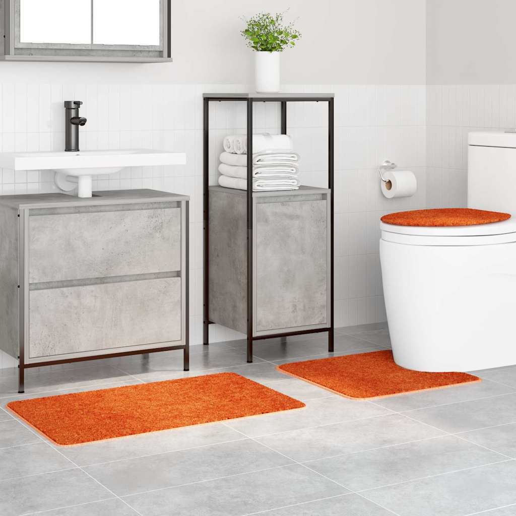 Anti-slip Bath Mat Set 3 pcs Orange 50 x 50 cm PP