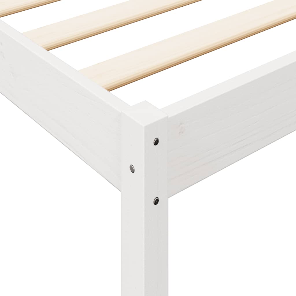 Bookcase Bed without Mattress White 100x200 cm Solid Wood Pine