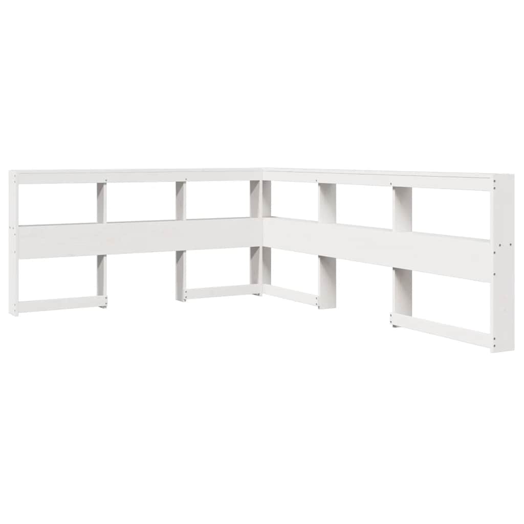 Bookcase Bed without Mattress White 140x190 cm Solid Wood Pine