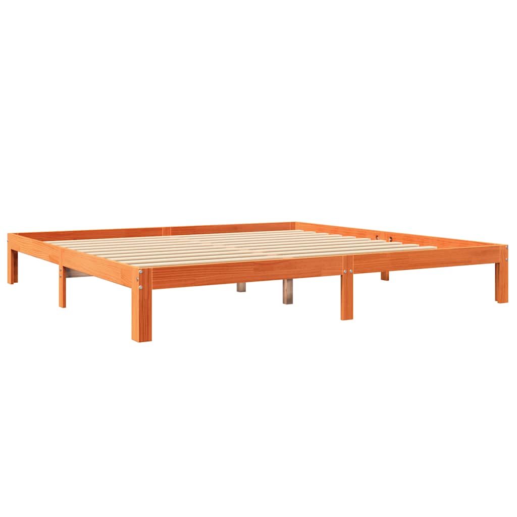 Bookcase Bed without Mattress Wax Brown 180x200 cm Solid Wood Pine