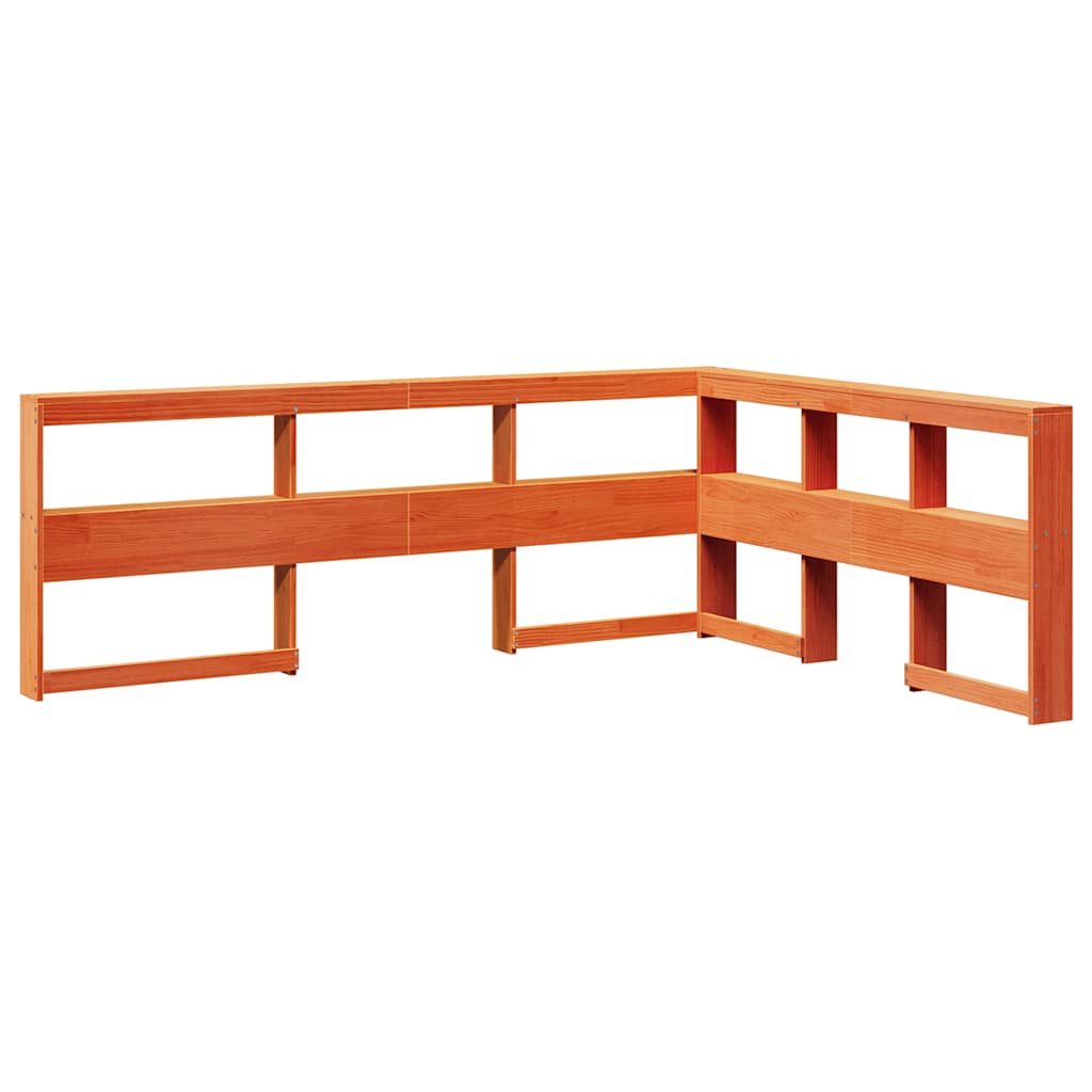 Bookcase Bed without Mattress Wax Brown 160x200 cm Solid Wood Pine