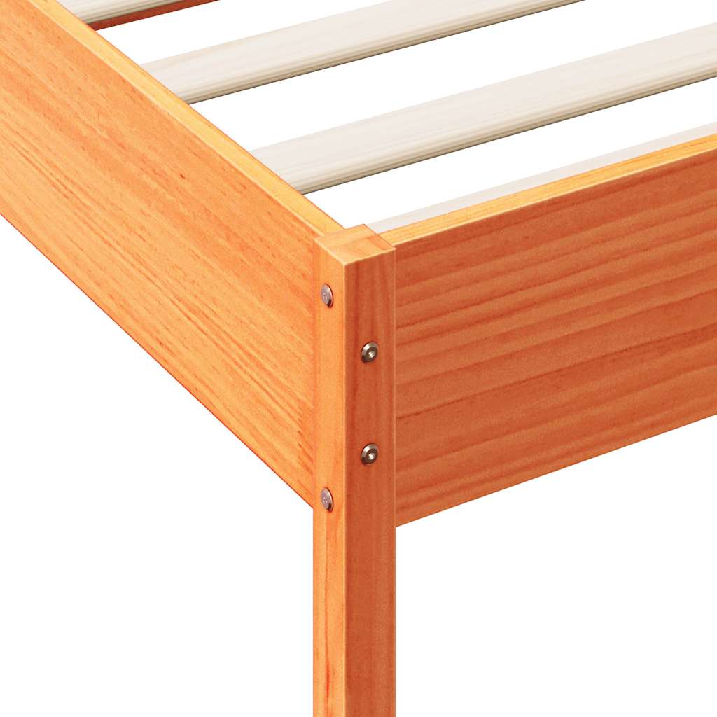 Bookcase Bed without Mattress Wax Brown 160x200 cm Solid Wood Pine
