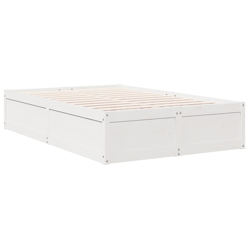 Bookcase Bed without Mattress White 140x190cm Solid Wood Pine