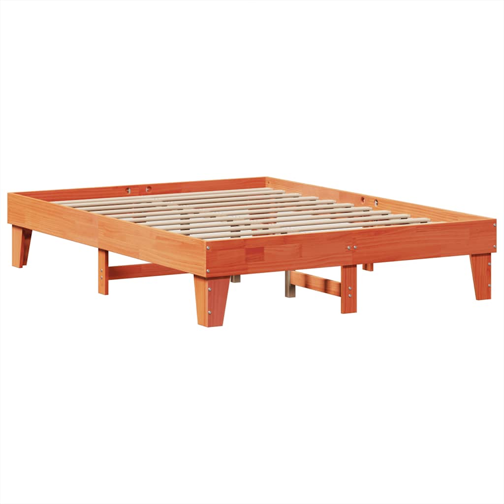 Bookcase Bed without Mattress Wax Brown 180x200cm Solid Wood Pine