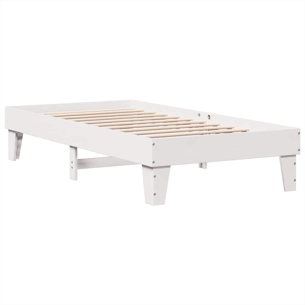 Bookcase Bed without Mattress White 100x200cm Solid Wood Pine