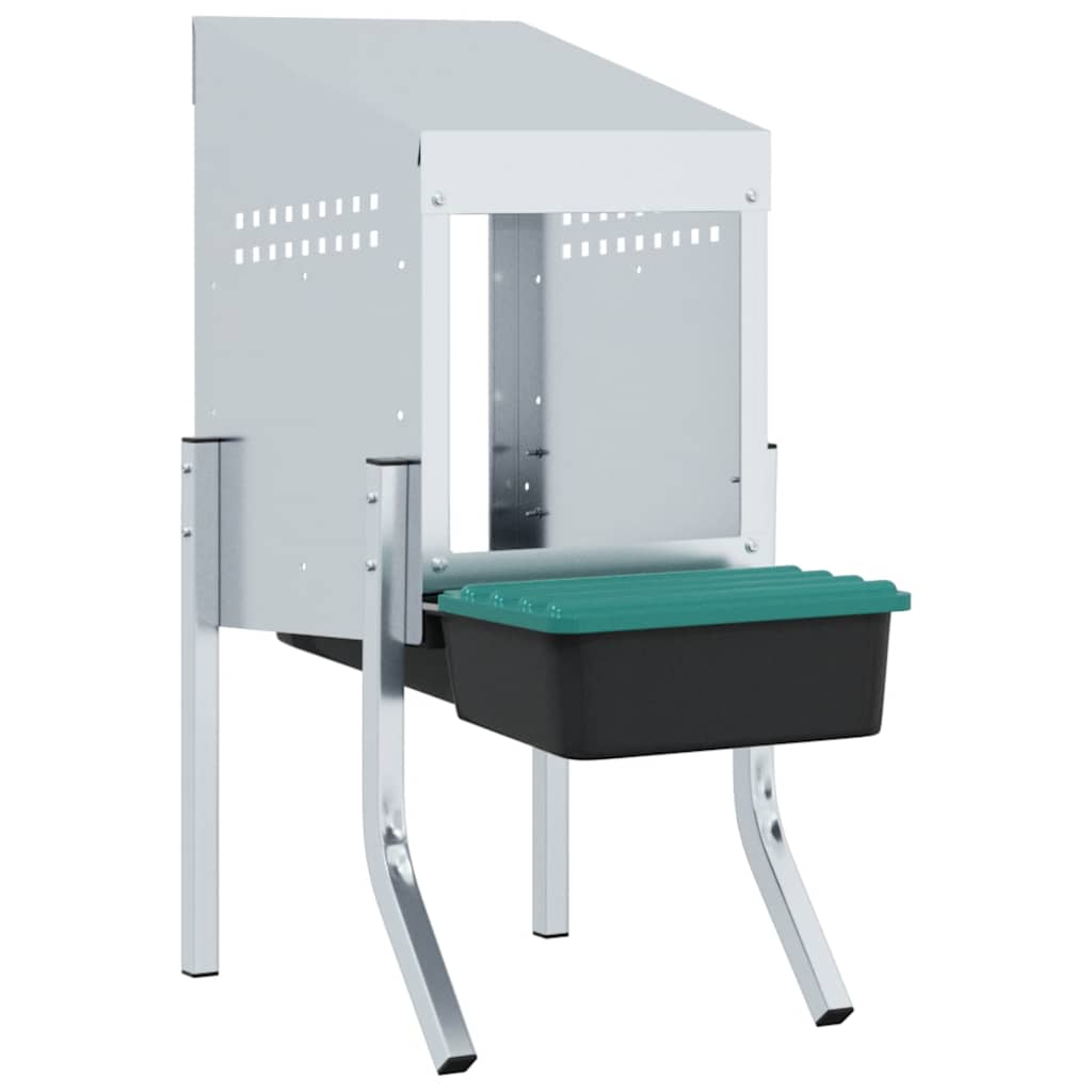 Chicken Nesting Box 1 Compartment with Legs Galvanised Steel