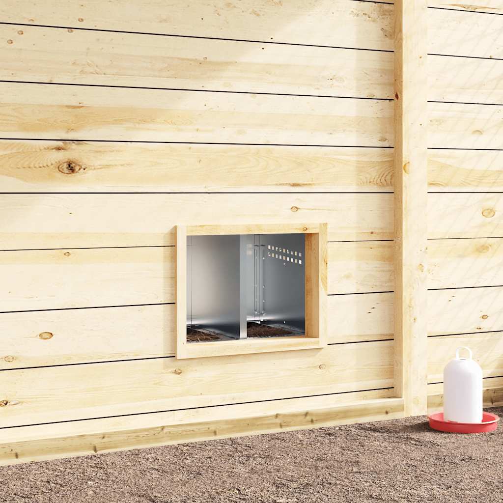 Chicken Nesting Box 2 Compartments Wall-Mounted Galvanised Steel