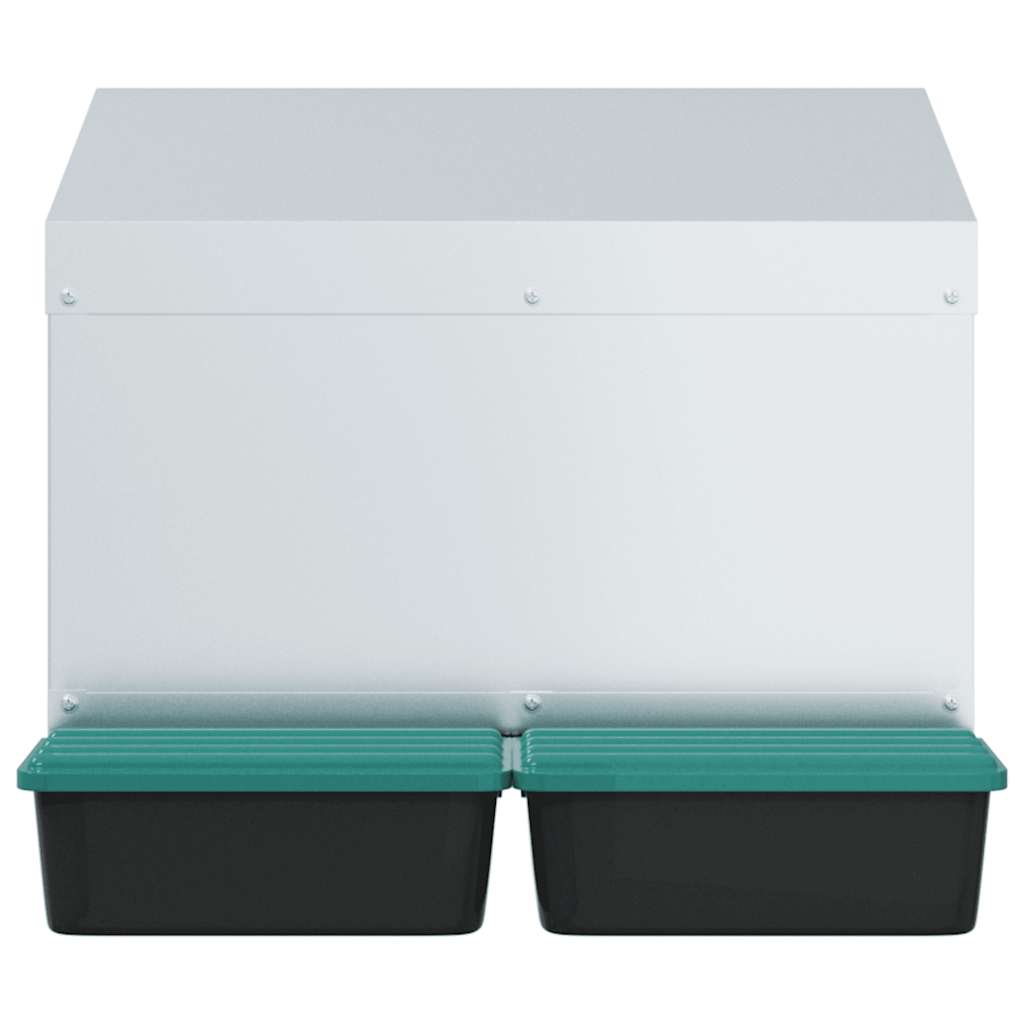 Chicken Nesting Box 2 Compartments Wall-Mounted Galvanised Steel