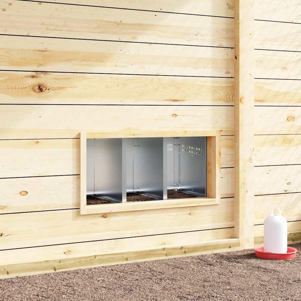 Chicken Nesting Box 3 Compartments Wall-Mounted Galvanised Steel
