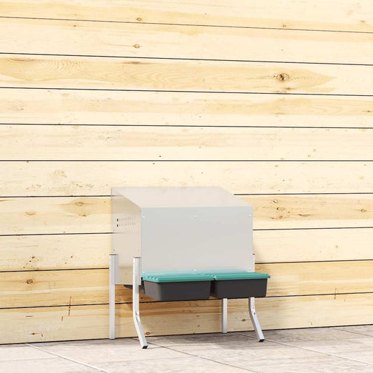 Chicken Nesting Box 2 Compartments with Legs Galvanised Steel