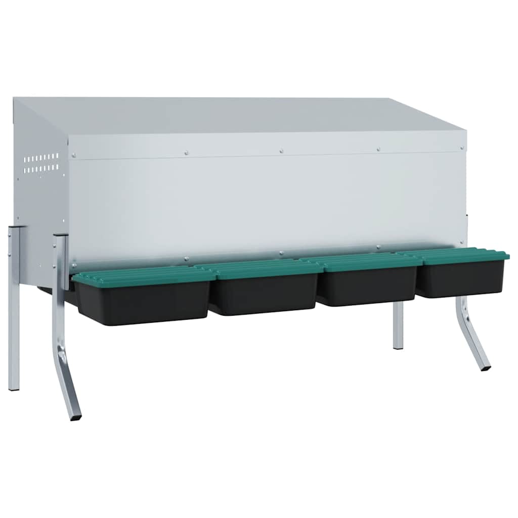 Chicken Nesting Box 4 Compartments with Legs Galvanised Steel