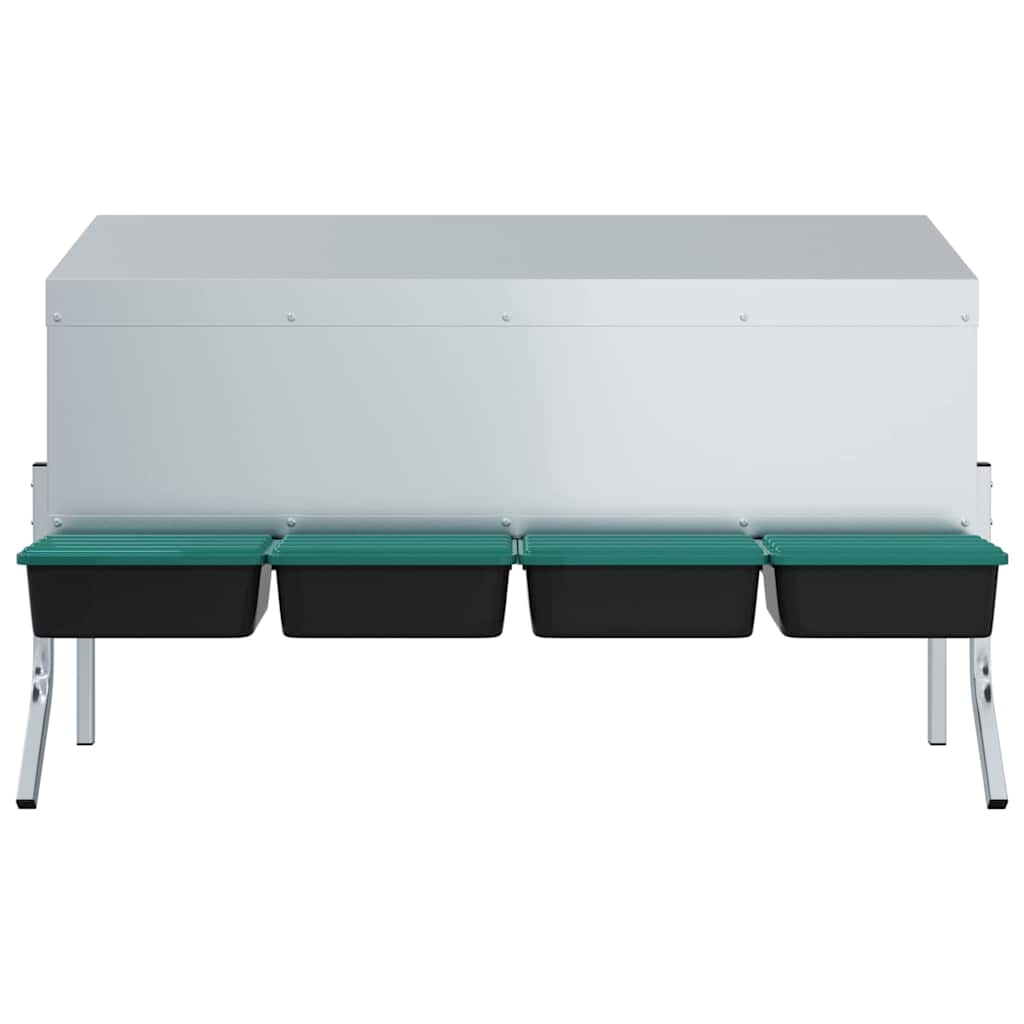 Chicken Nesting Box 4 Compartments with Legs Galvanised Steel