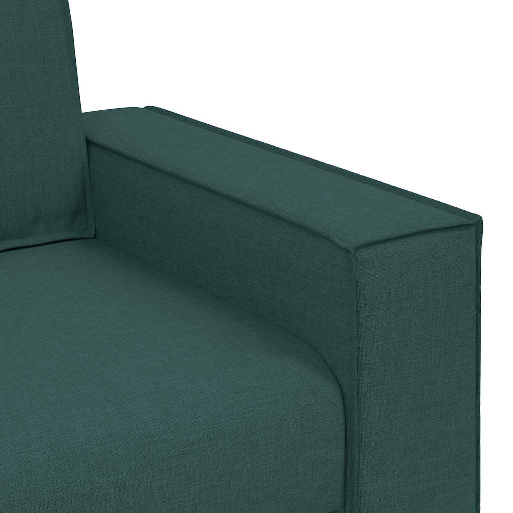 3-Seater Sofa with Cushion Dark green 220 x 78 x 84 cm Fabric