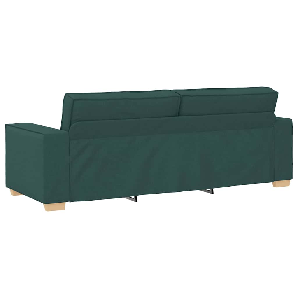 3-Seater Sofa with Cushion Dark green 220 x 78 x 84 cm Fabric