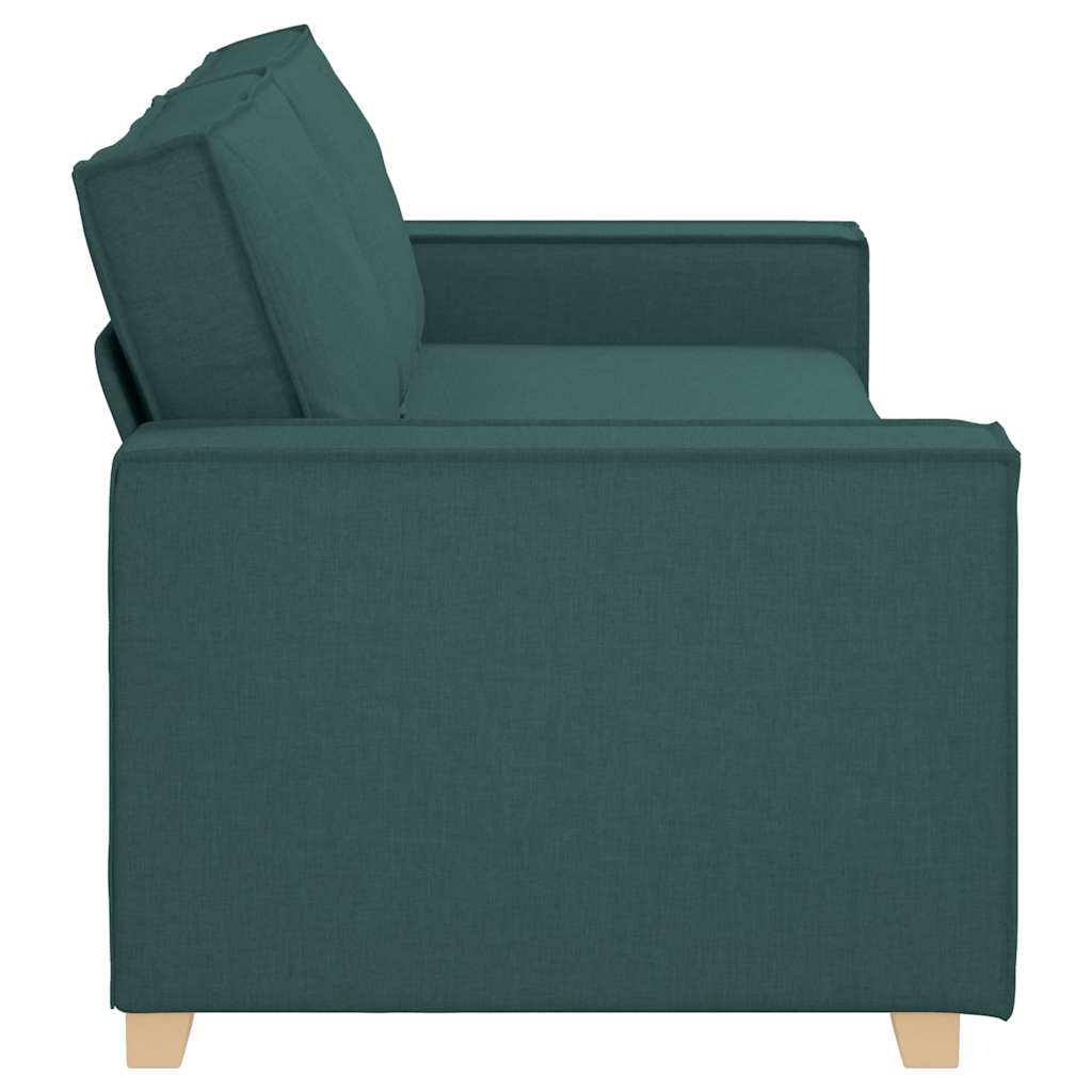 3-Seater Sofa with Cushion Dark green 220 x 78 x 84 cm Fabric