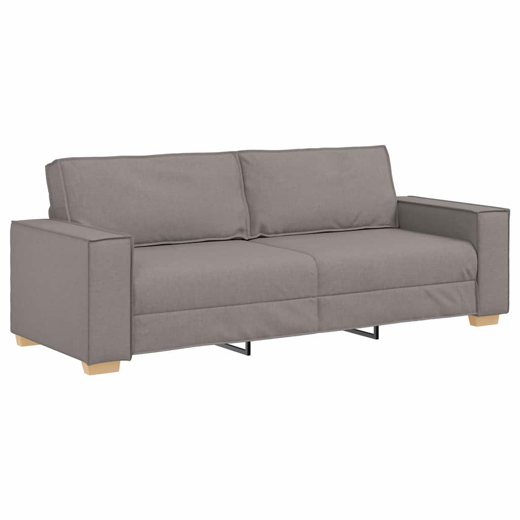 3-Seater Sofa with Cushion Taupe 220 x 78 x 84 cm Fabric