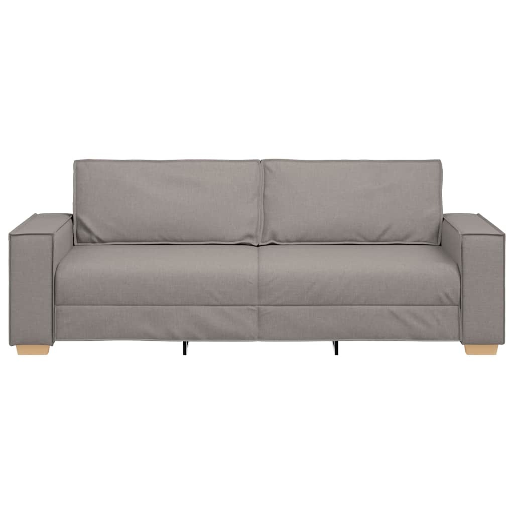 3-Seater Sofa with Cushion Taupe 220 x 78 x 84 cm Fabric