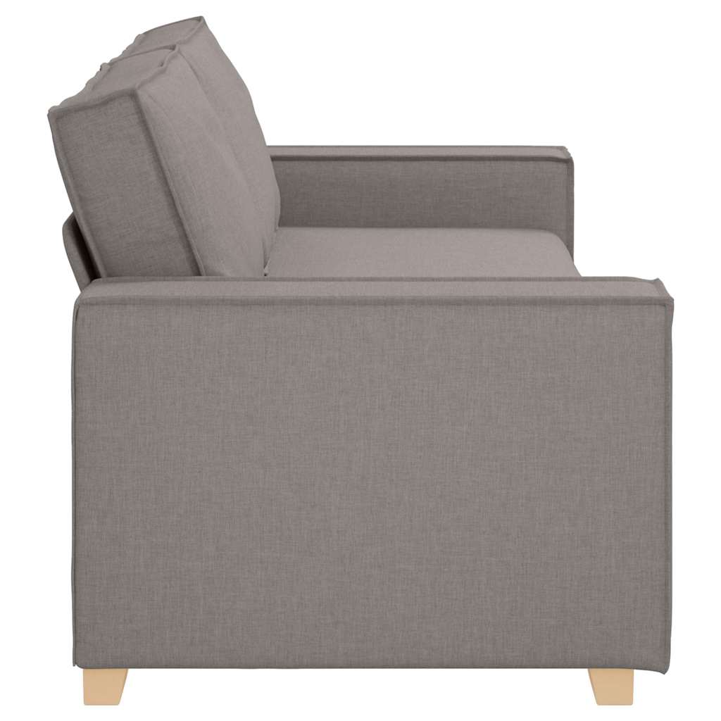 3-Seater Sofa with Cushion Taupe 220 x 78 x 84 cm Fabric