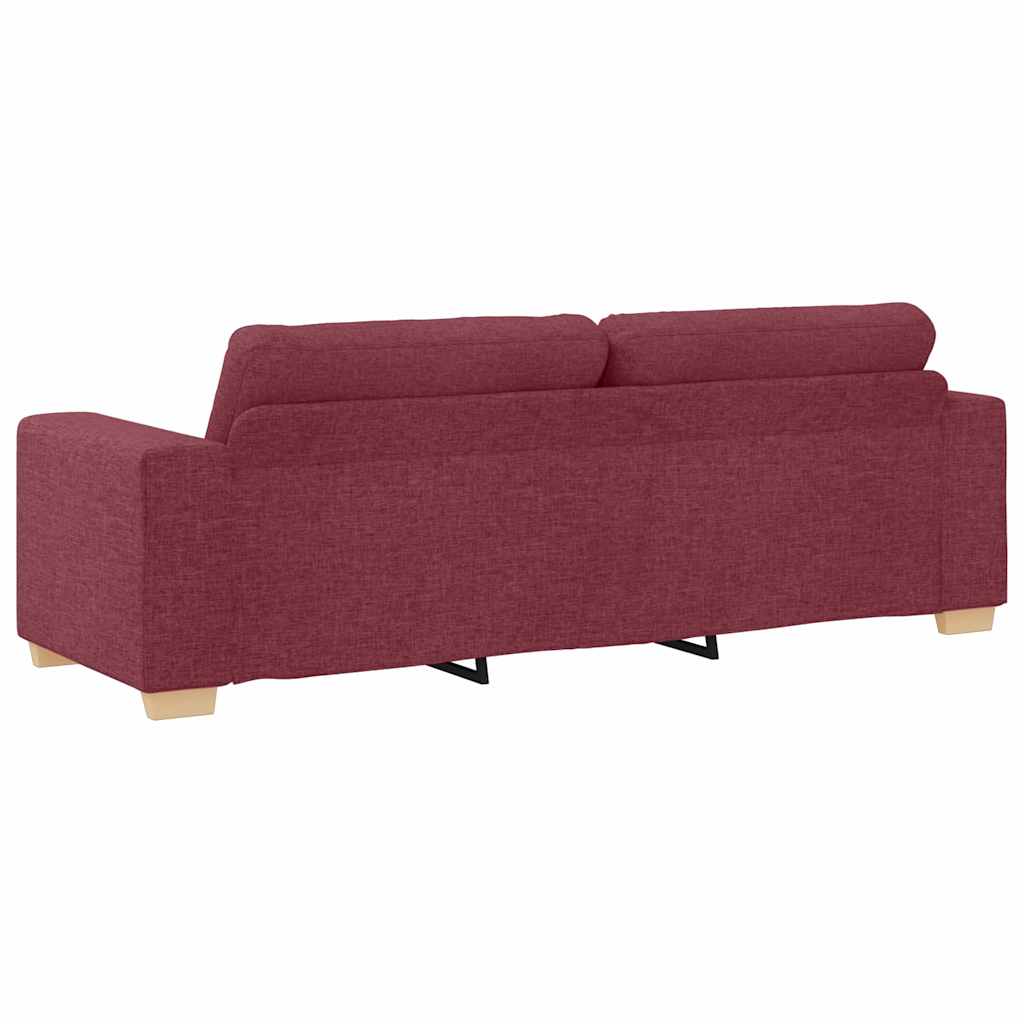 3-Seater Sofa with Cushion Wine red Fabric
