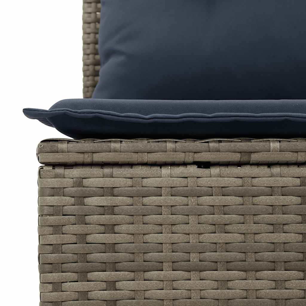 6 Piece Garden Sofa Set with Cushions Brown Poly Rattan Acacia