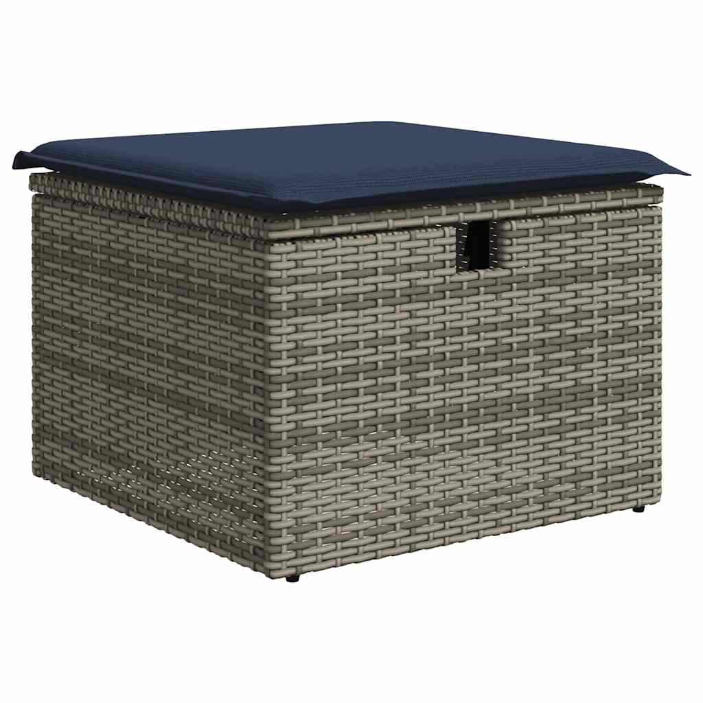 6 Piece Garden Sofa Set with Cushions Black Poly Rattan Acacia