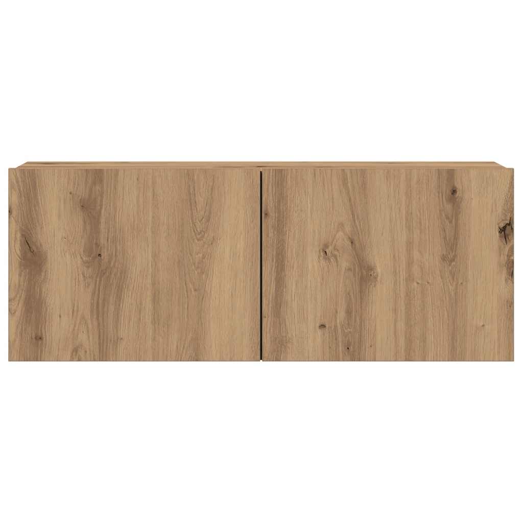 7 Piece TV Cabinet Set Wall-mounted Artisan Oak Engineered Wood