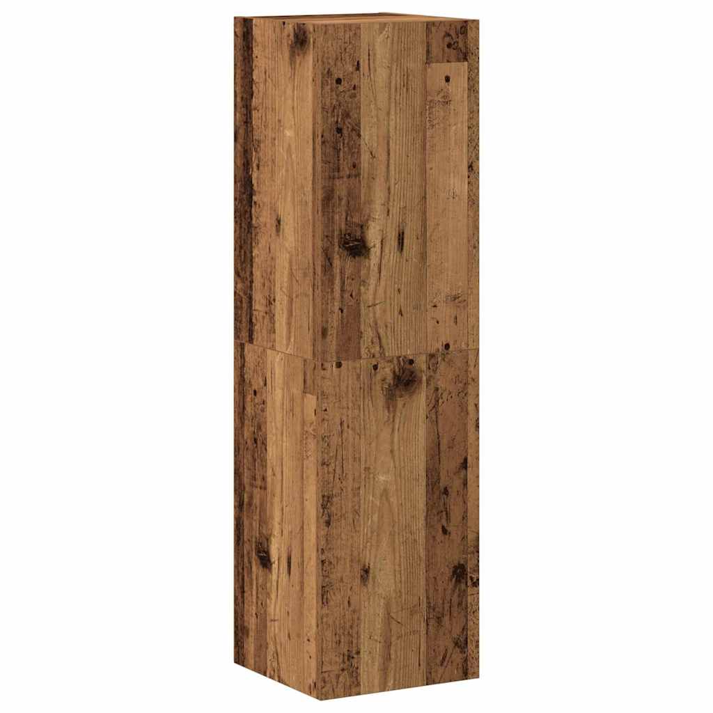 6 Piece TV Cabinet Set Wall-mounted Old Wood Engineered Wood