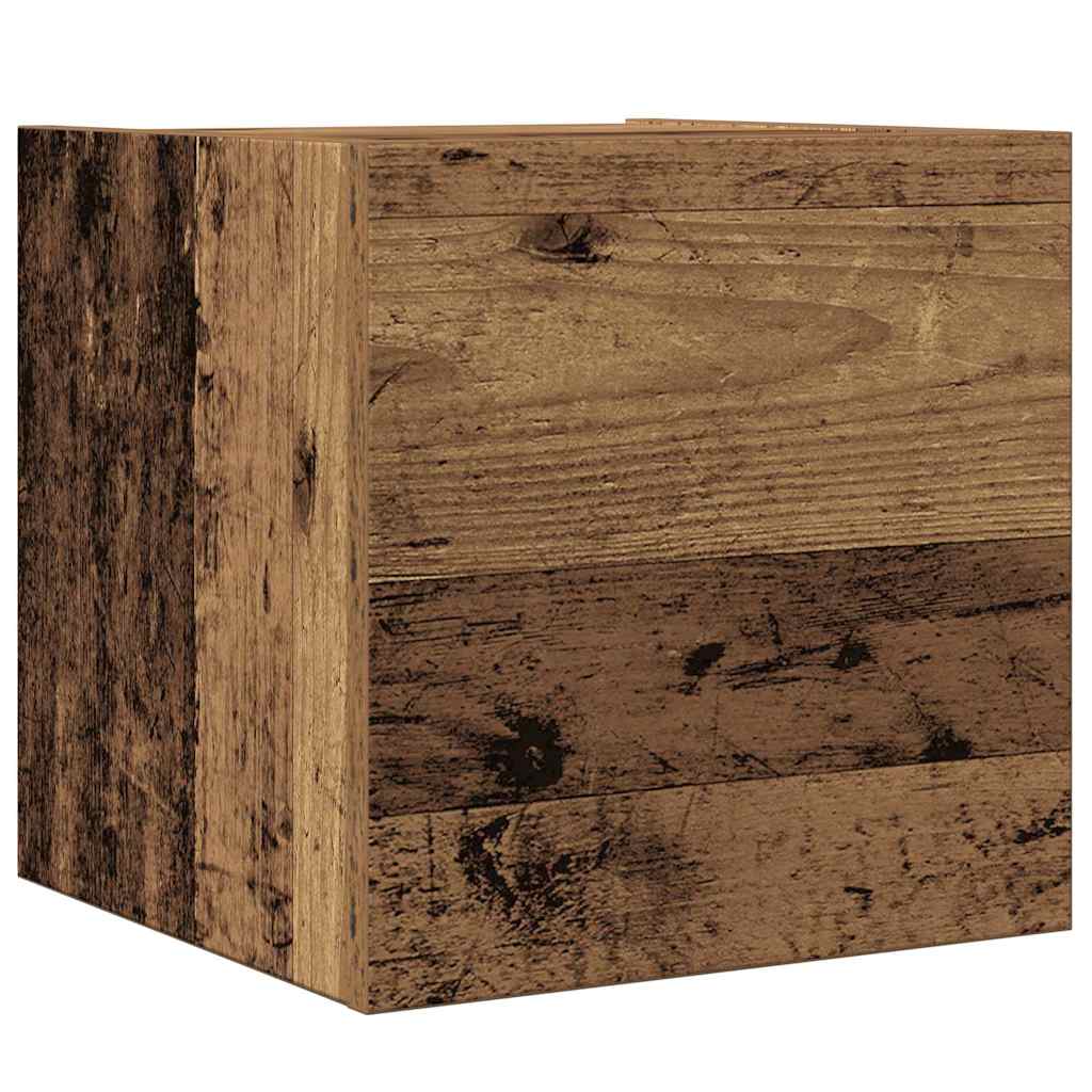 9 Piece TV Cabinet Set Wall-mounted Old Wood Engineered Wood