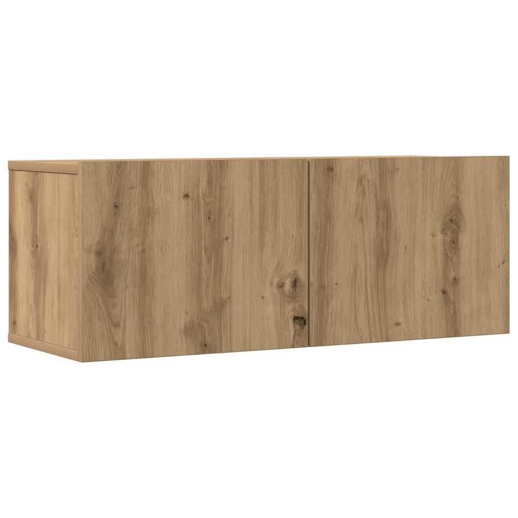 7 Piece TV Cabinet Set Wall-mounted Artisan Oak Engineered Wood