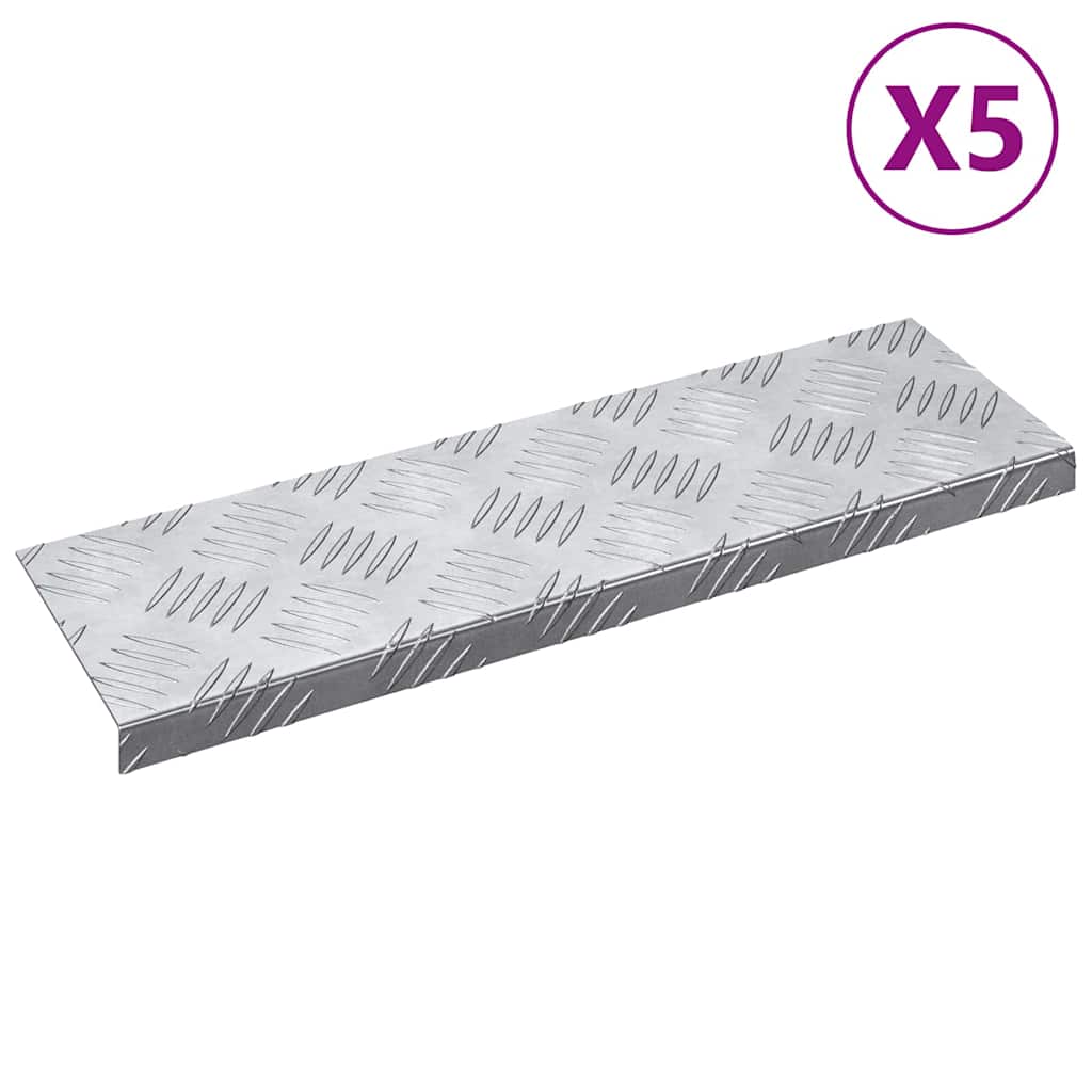 Checker Plates 5 pcs Silver 60 x 18 cm Aluminium