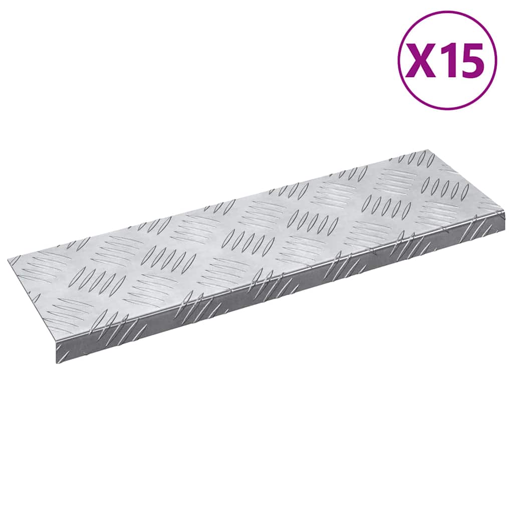Checker Plates 15 pcs Silver 60 x 18 cm Aluminium