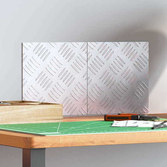 Checker Plates 2 pcs Silver 20 x 20 cm Aluminium