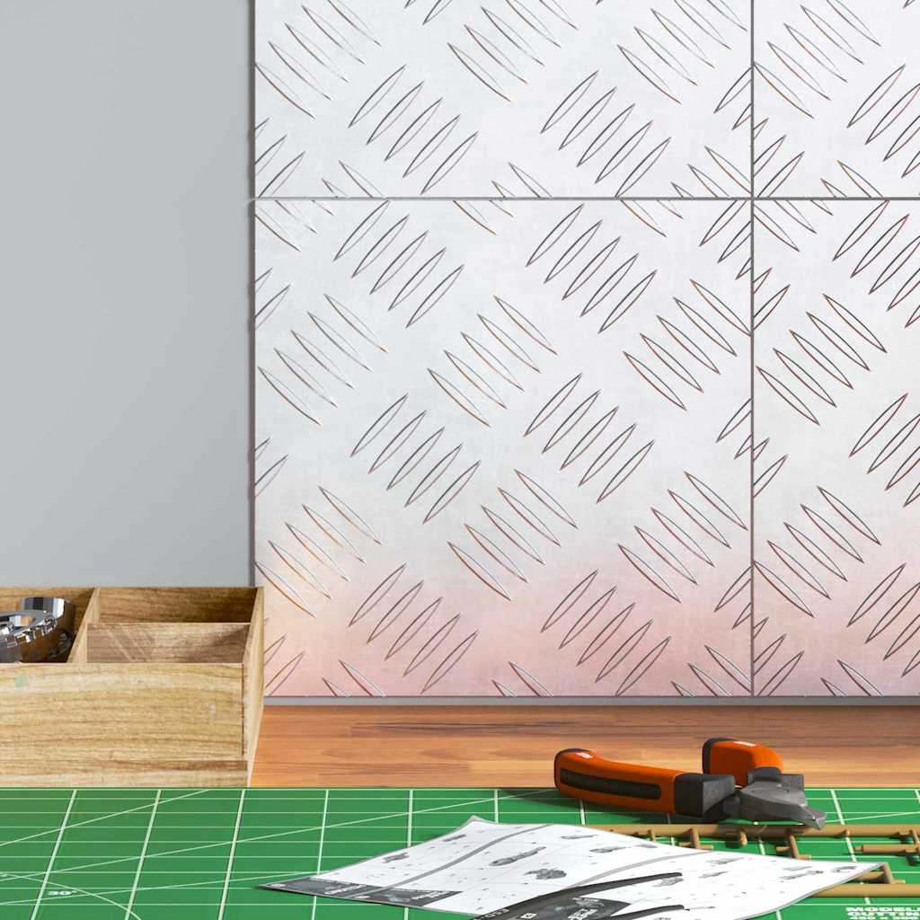 Checker Plates 4 pcs Silver 20 x 20 cm Aluminium